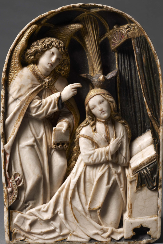 'The Annunciation,' a  newly discovered 16th-century alabaster relief by the German sculptor and woodcarver Tilman Riemenschneider, dating from 1515-1520, which will be exhibited by Daniel Katz Ltd. of London at the TEFAF fair in Maastricht in March. Image courtesy Daniel Katz Ltd. and TEFAF.